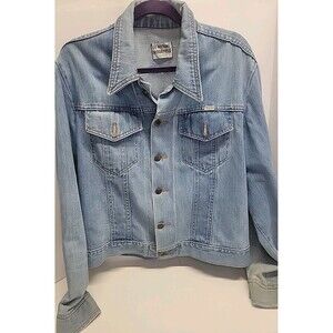 Vintage Sedgefield Do-Nothing Distressed Denim Trucker Blue‎ Jean Jacket L